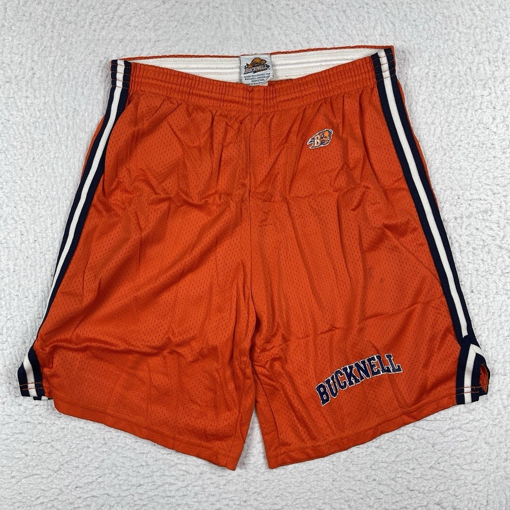Bucknell Bison Shorts Mens Small Orange‎ Vintage VTG USA Gym Athletic College